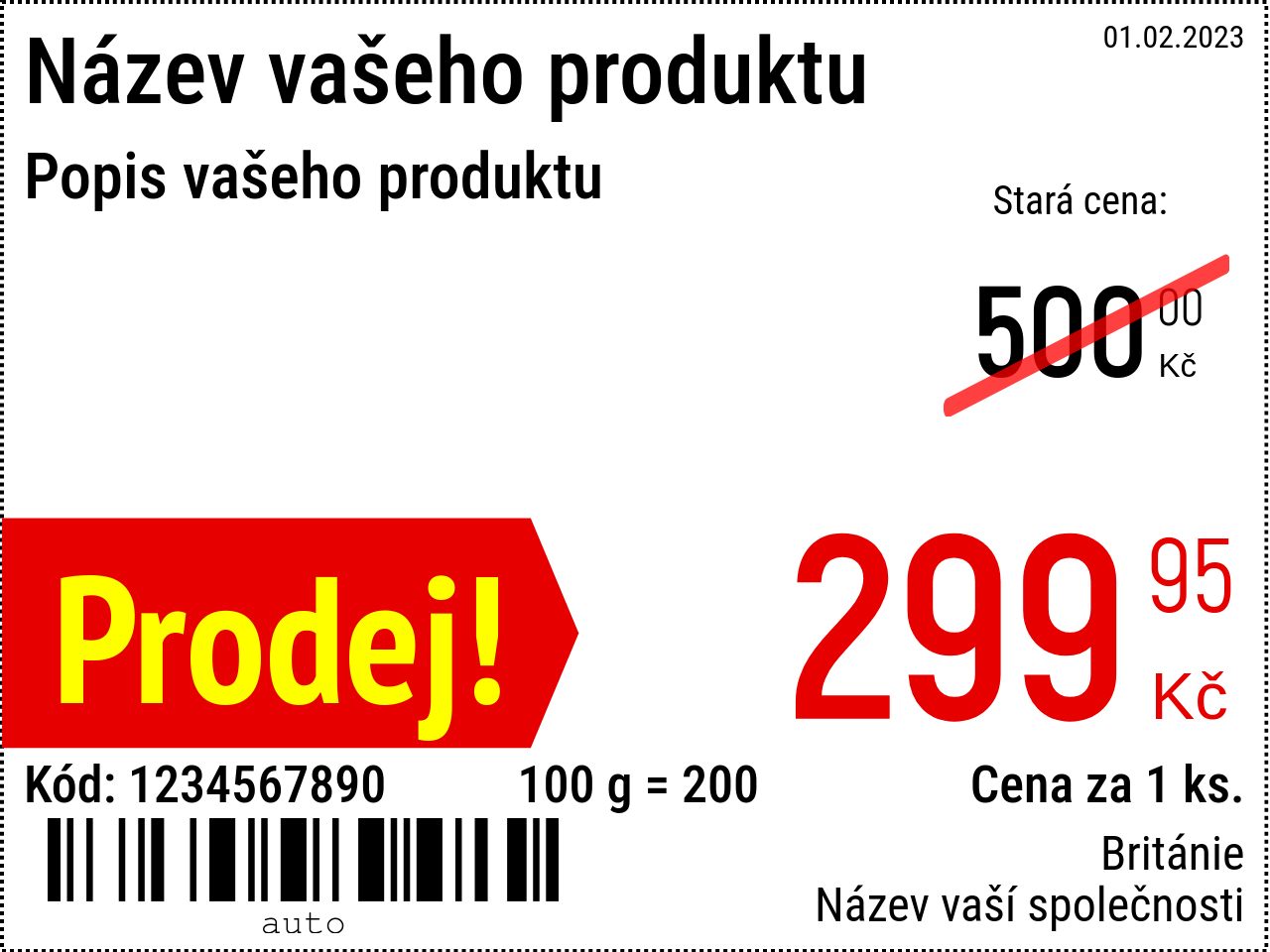 Cenovka Nový / 8x6 / Propagační 2