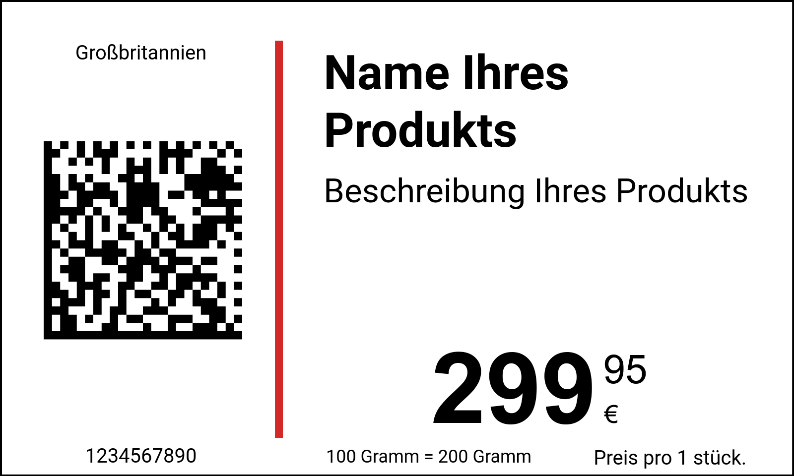 Preisschild Original / Preisschilder mit QR-Code und Datamatrix-Code / Normal 2