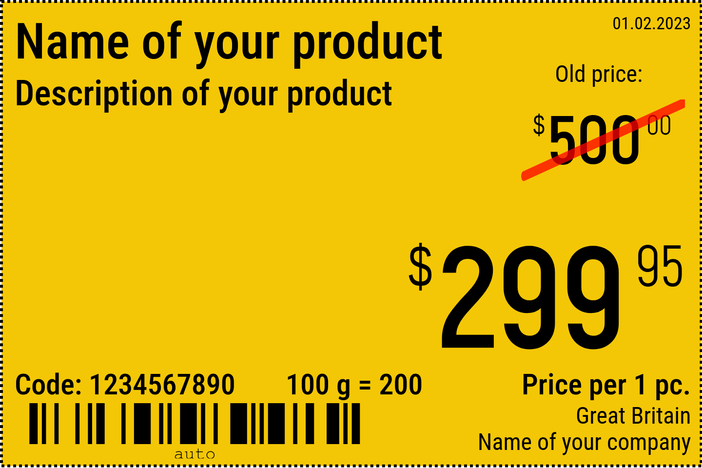 Price tag New / 6x4 / Promotional price tag with background