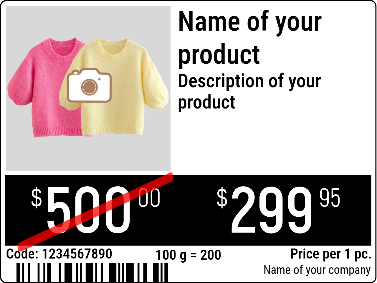 Price tag Original / Price tags with product image / Promotional