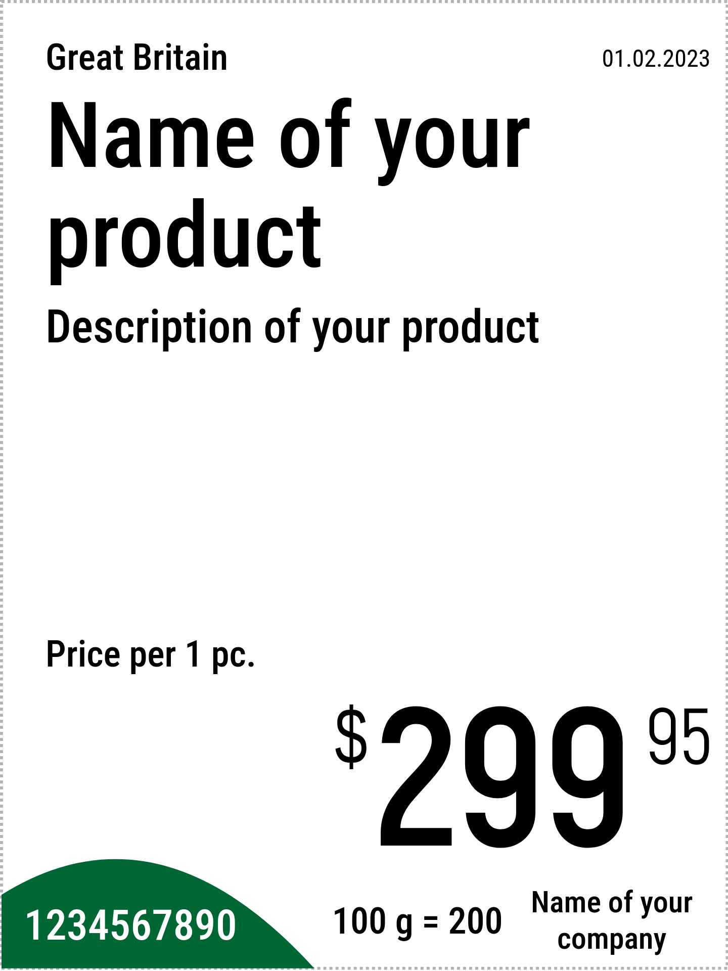 Price tag Original / Vertical / Normal