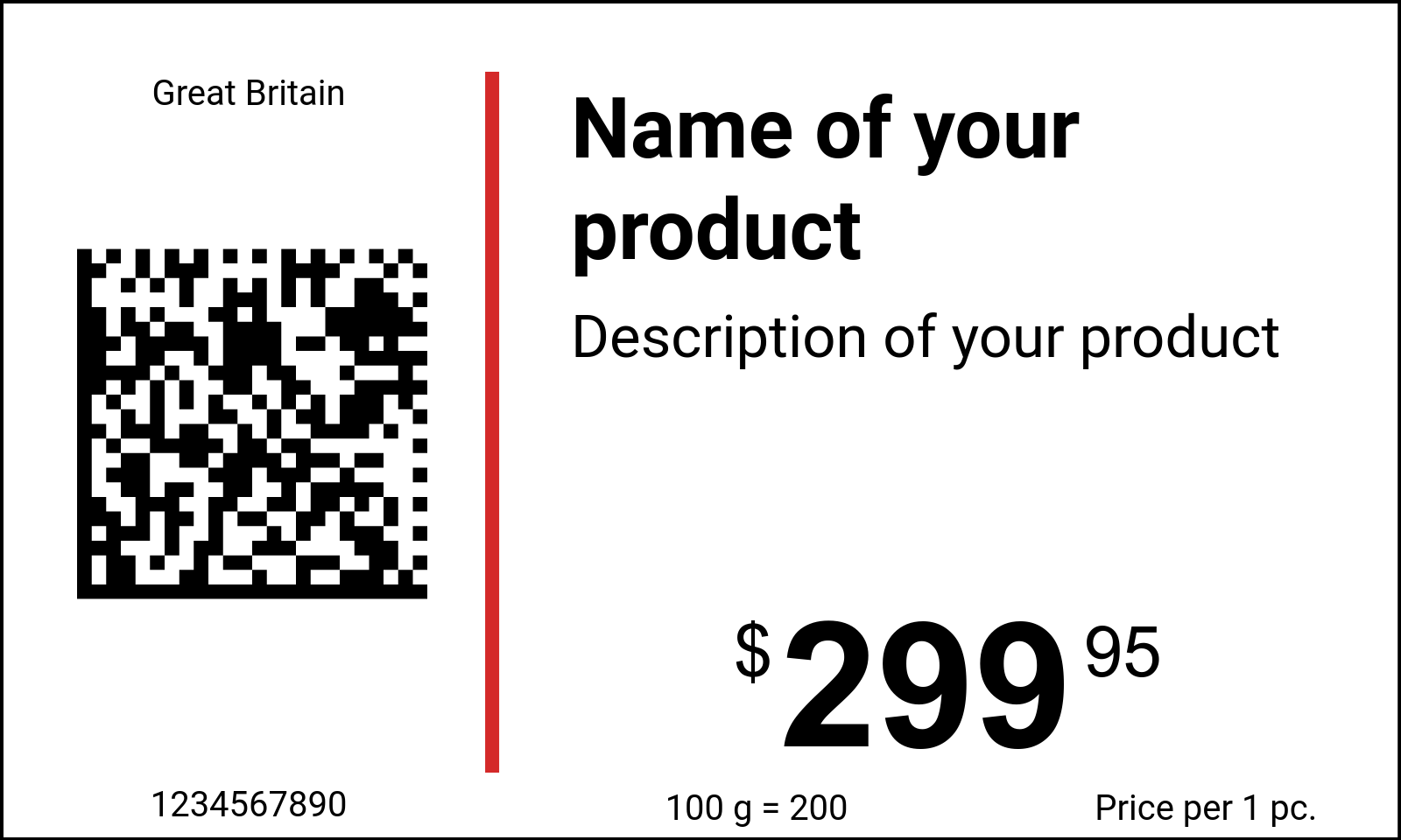 Price tag Original / Price tags with QR code and Datamatrix code / Normal 2
