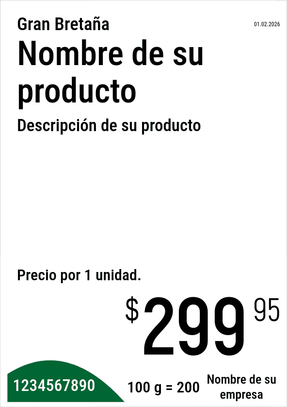 Etiqueta de precio Original / Vertical / A5 (media hoja A4) / Normal