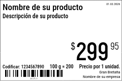 Etiqueta de precio Nuevo / 6x4 / Normal