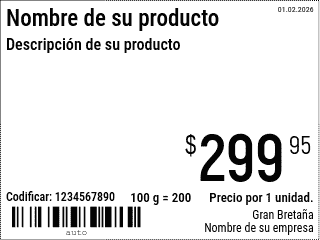 Etiqueta de precio Nuevo / 8x6 / Normal