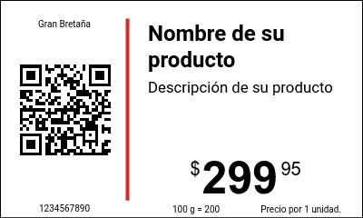 Etiqueta de precio Original / Etiquetas de precio con código QR y código Datamatrix / Normal