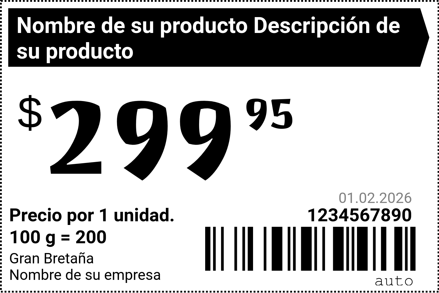 Etiqueta de precio Original / Extranjeras / Normal