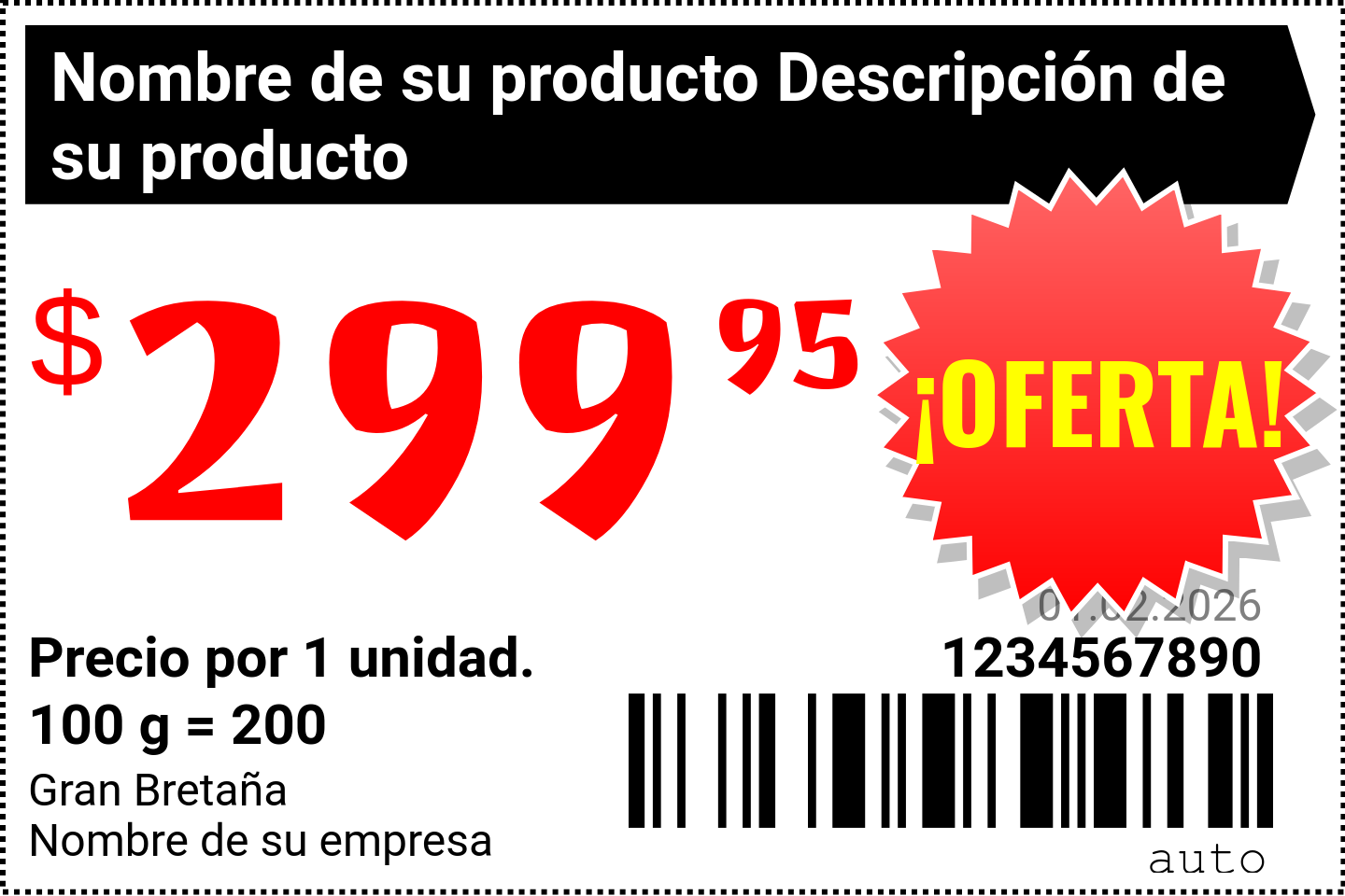 Etiqueta de precio Original / Extranjeras / Promocional 2