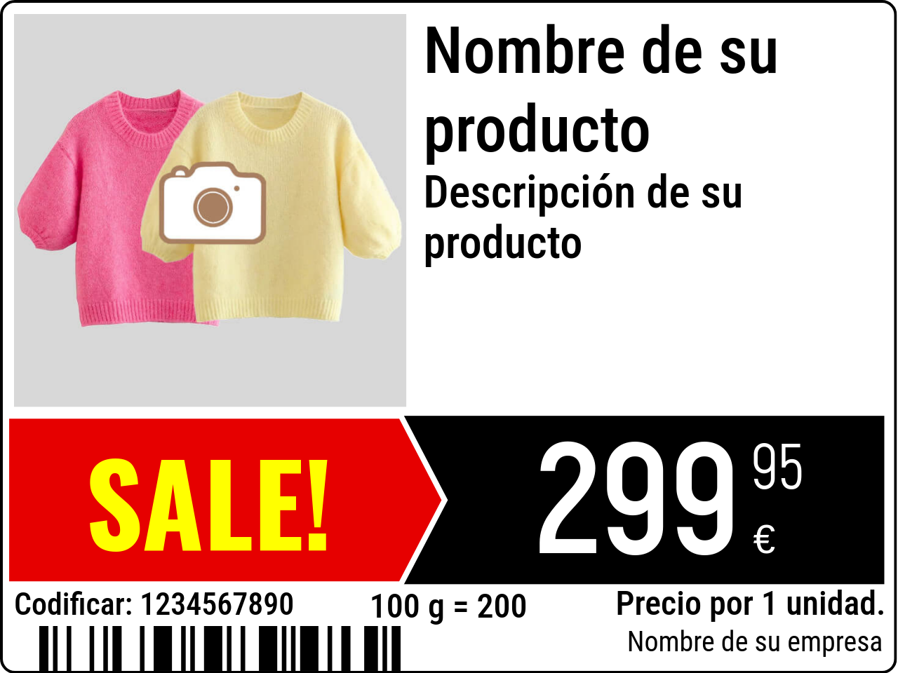 Etiqueta de precio Original / Etiquetas de precio con imagen de producto / Promocional 2