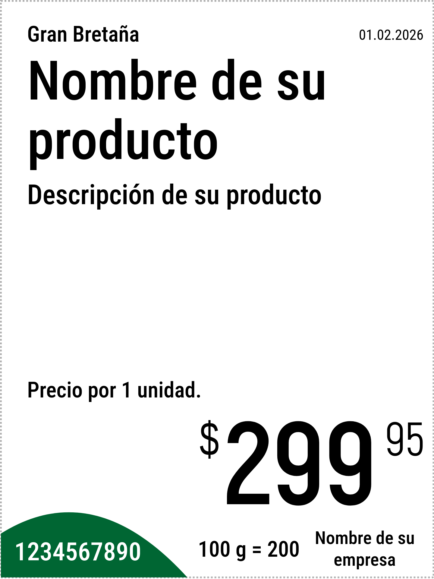 Etiqueta de precio Original / Vertical / Normal