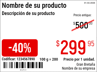 Etiqueta de precio Nuevo / 8x6 / Promocional 3