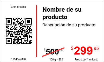 Etiqueta de precio Original / Etiquetas de precio con código QR y código Datamatrix / Promocional