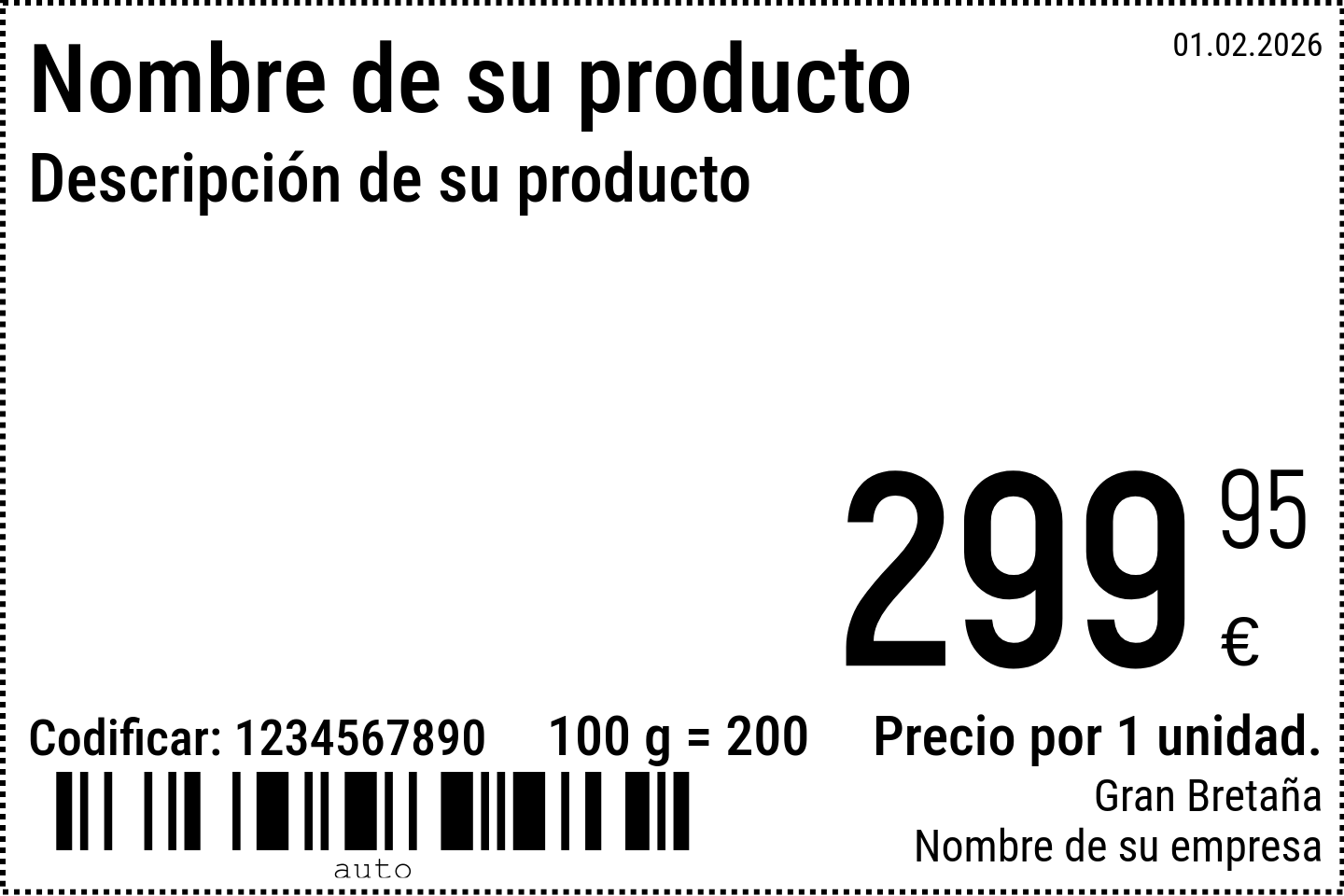 Etiqueta de precio Nuevo / 6x4 / Normal