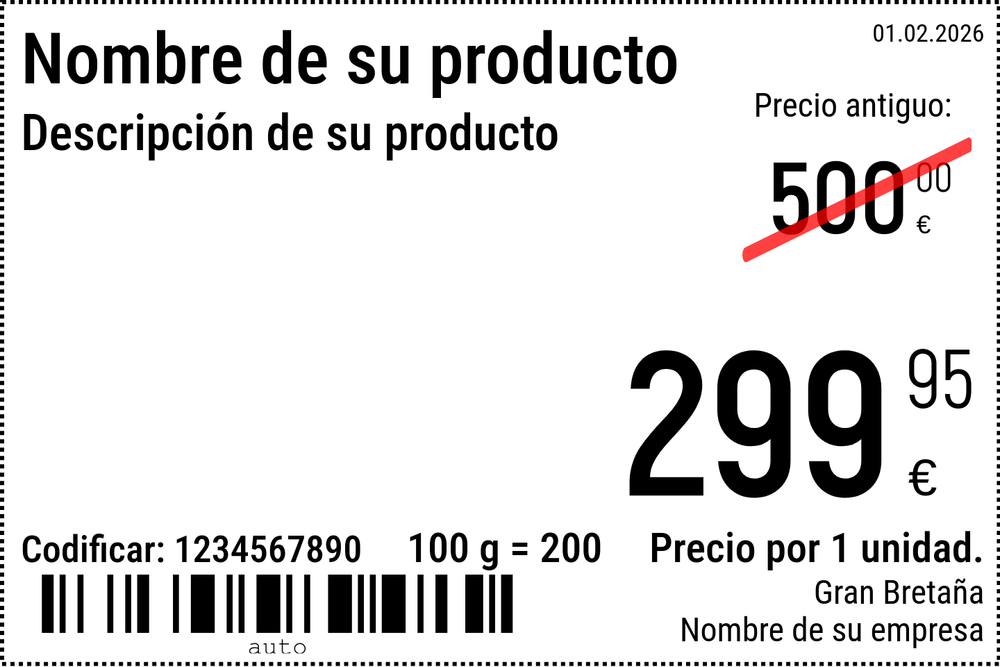 Etiqueta de precio Nuevo / 6x4 / Promocional