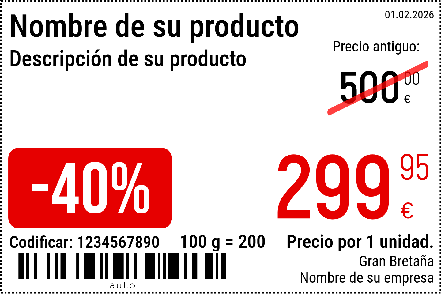 Etiqueta de precio Nuevo / 6x4 / Promocional 3