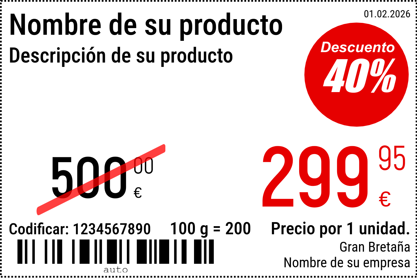 Etiqueta de precio Nuevo / 6x4 / Promocional 4