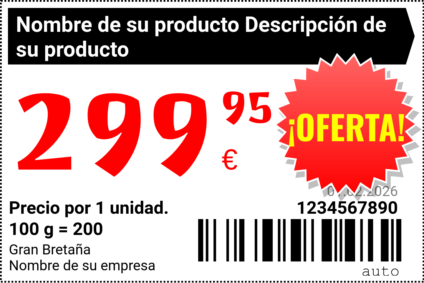 Etiqueta de precio Original / Extranjeras / Promocional 2
