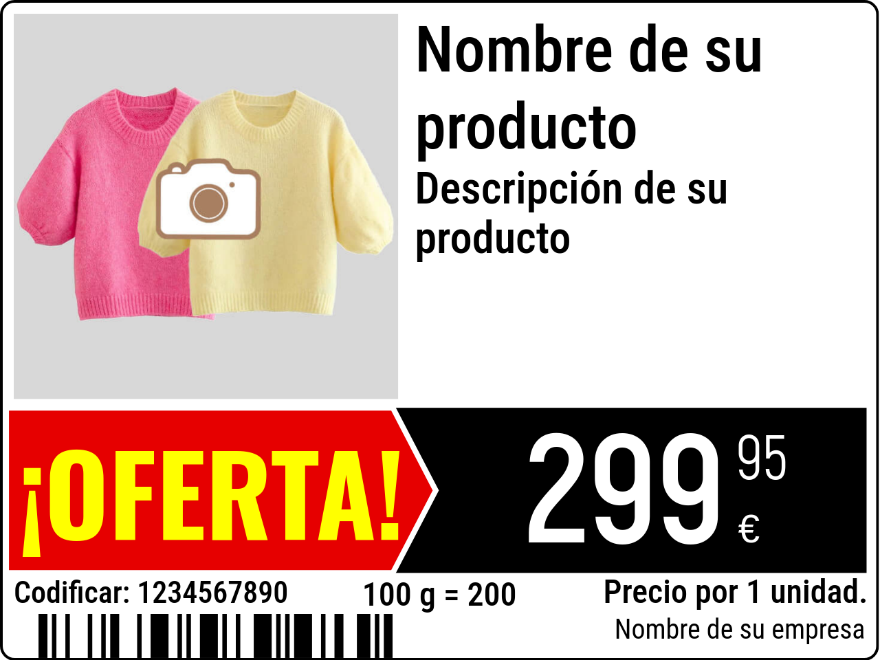 Etiqueta de precio Original / Etiquetas de precio con imagen de producto / Promocional 2