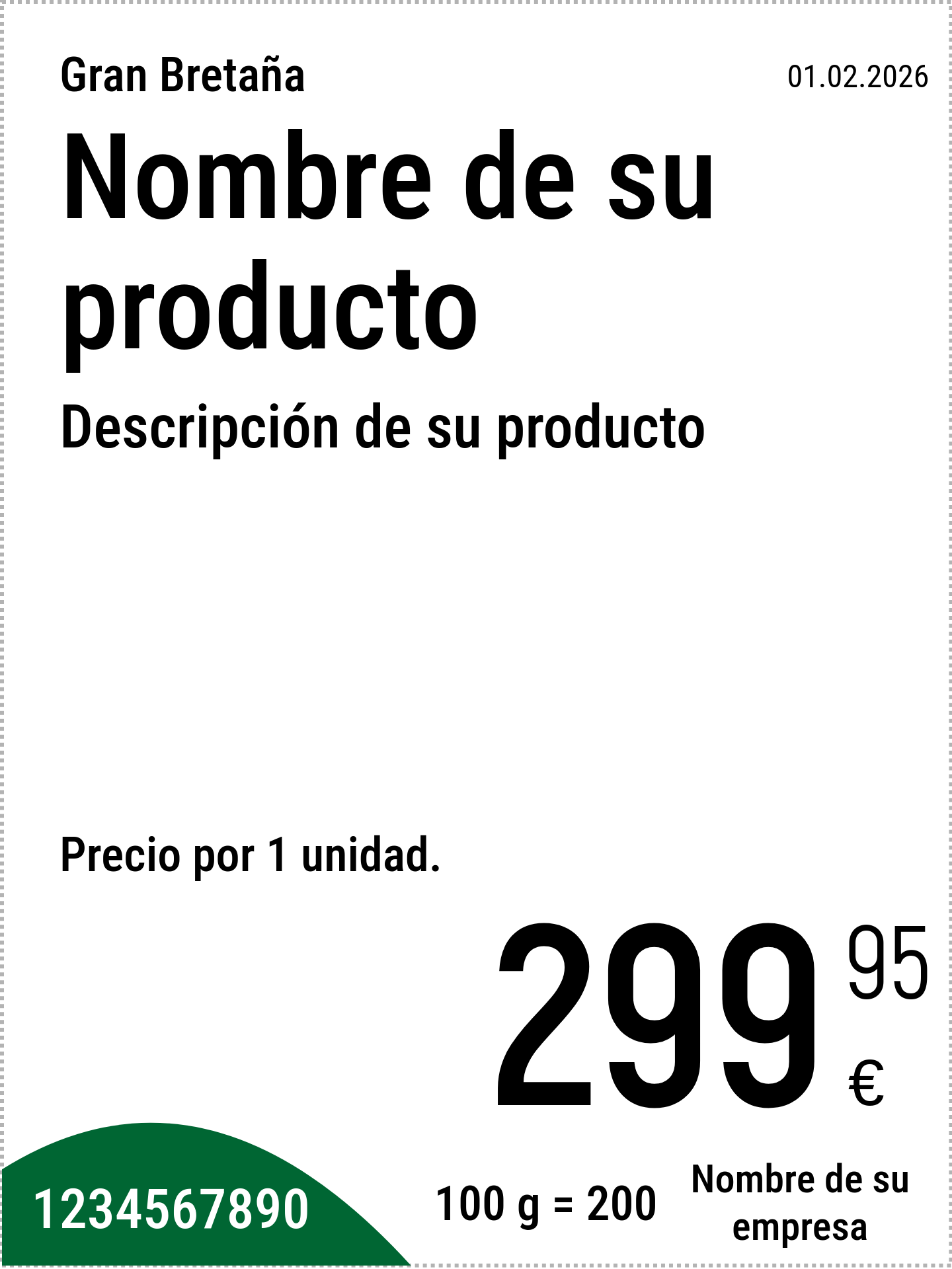 Etiqueta de precio Original / Vertical / Normal