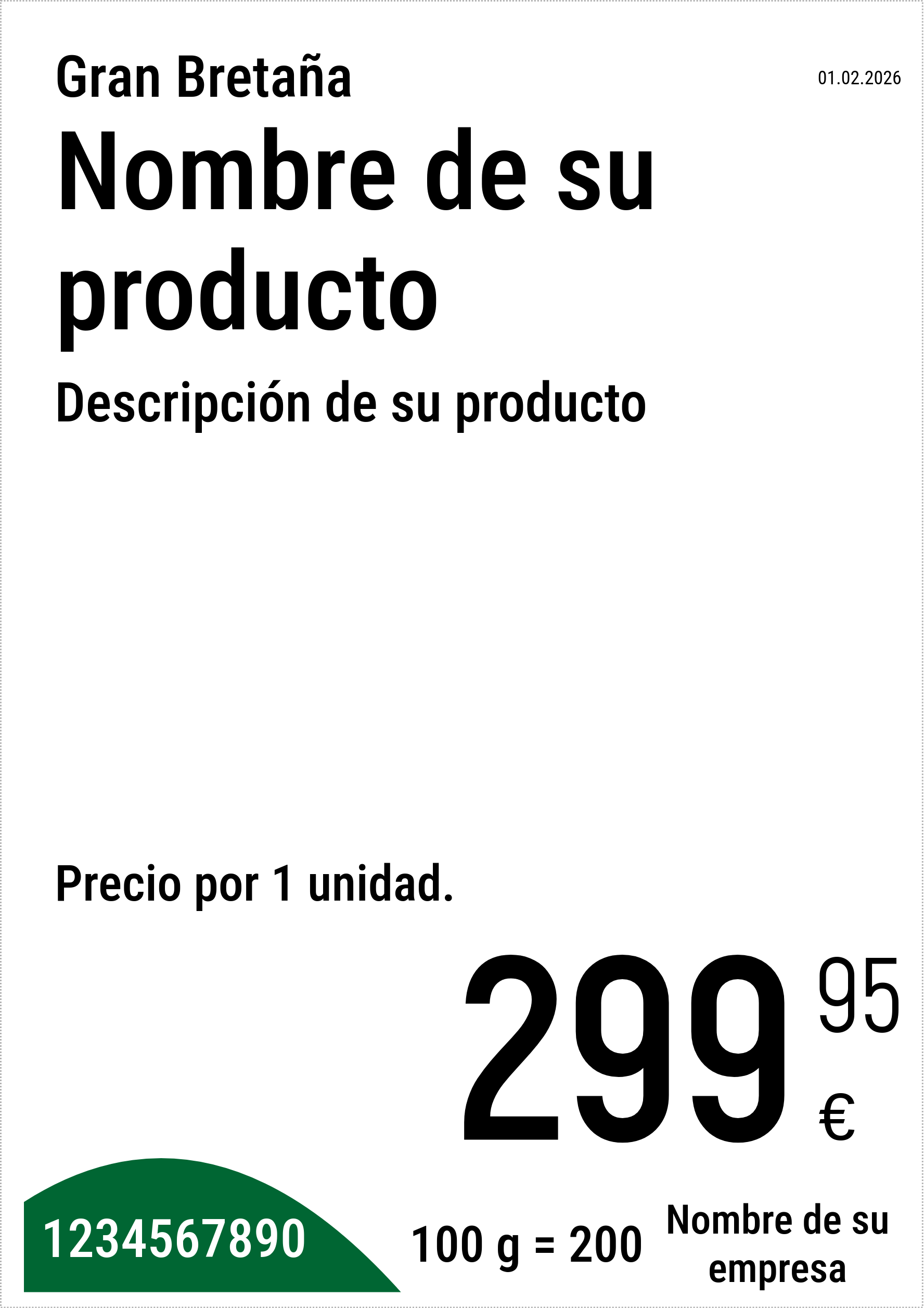 Etiqueta de precio Original / Vertical / A5 (media hoja A4) / Normal