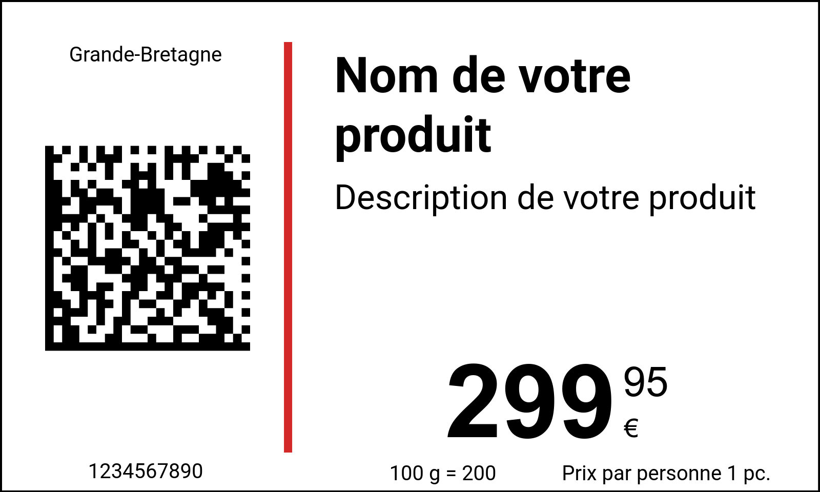 Étiquette de prix Original / Étiquettes de prix avec code QR et code Datamatrix / Normal 2