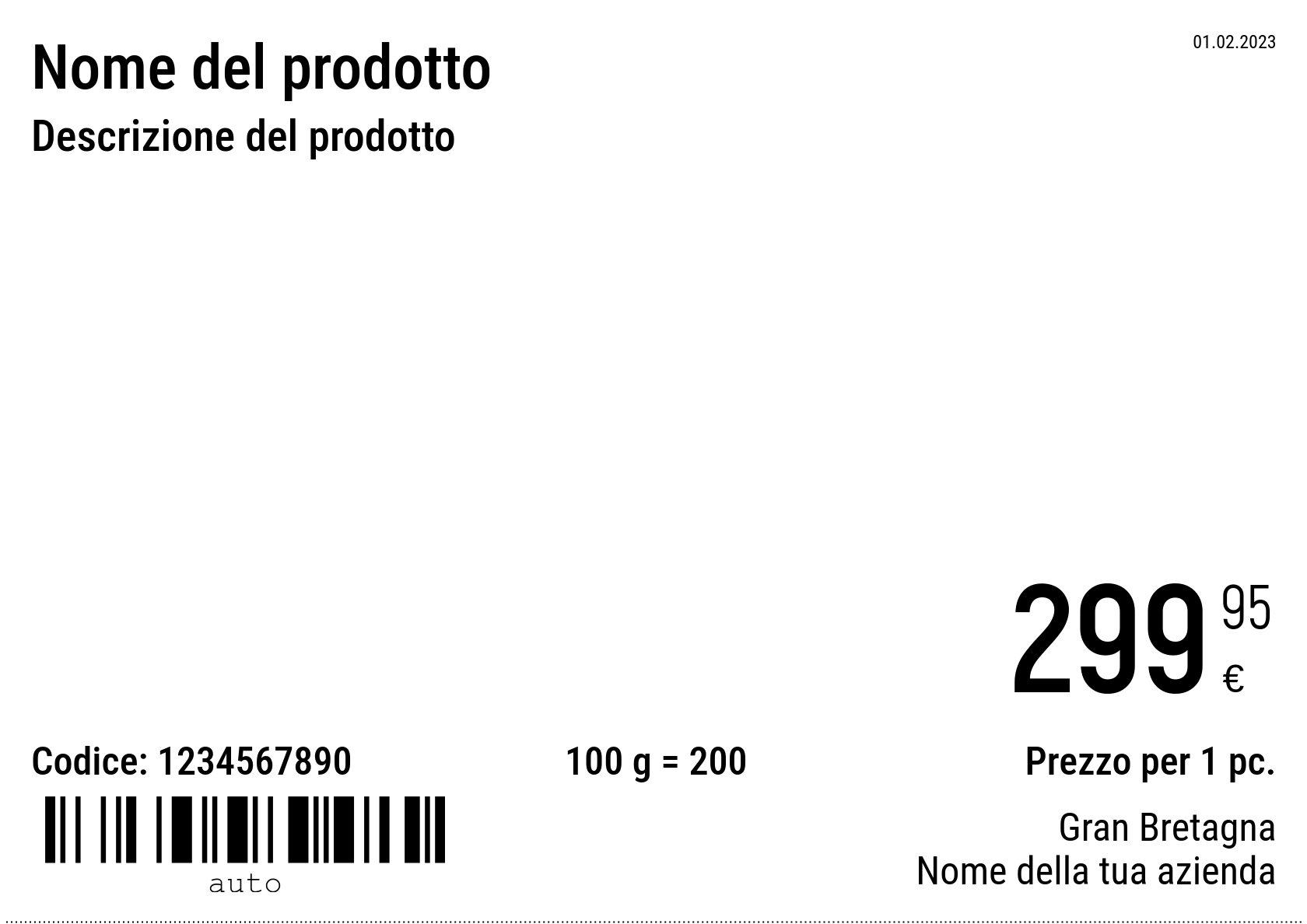 Prezzo Nuovo / A5 (mezzo foglio A4) / Normale