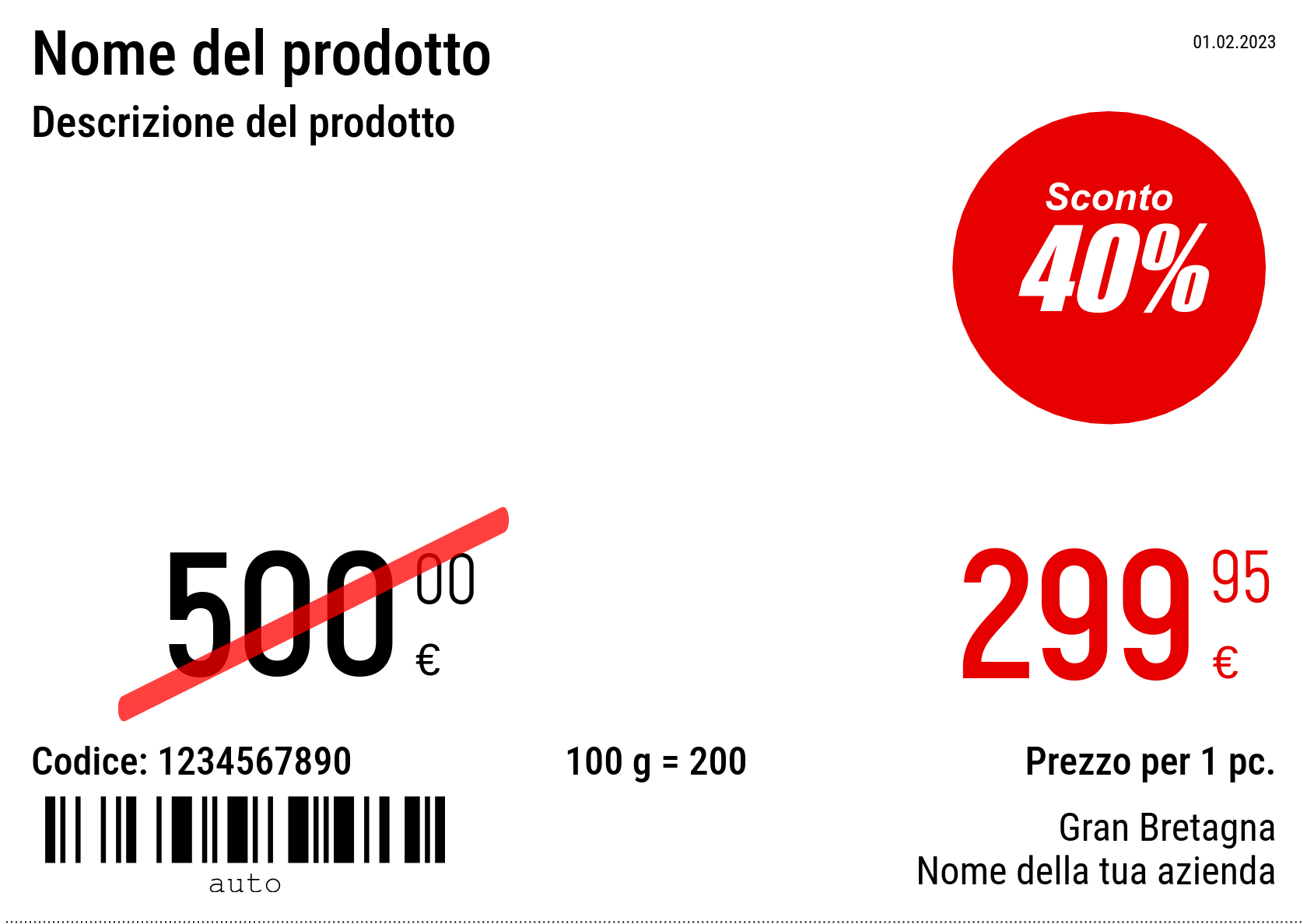 Prezzo Nuovo / A5 (mezzo foglio A4) / Promozionale 4