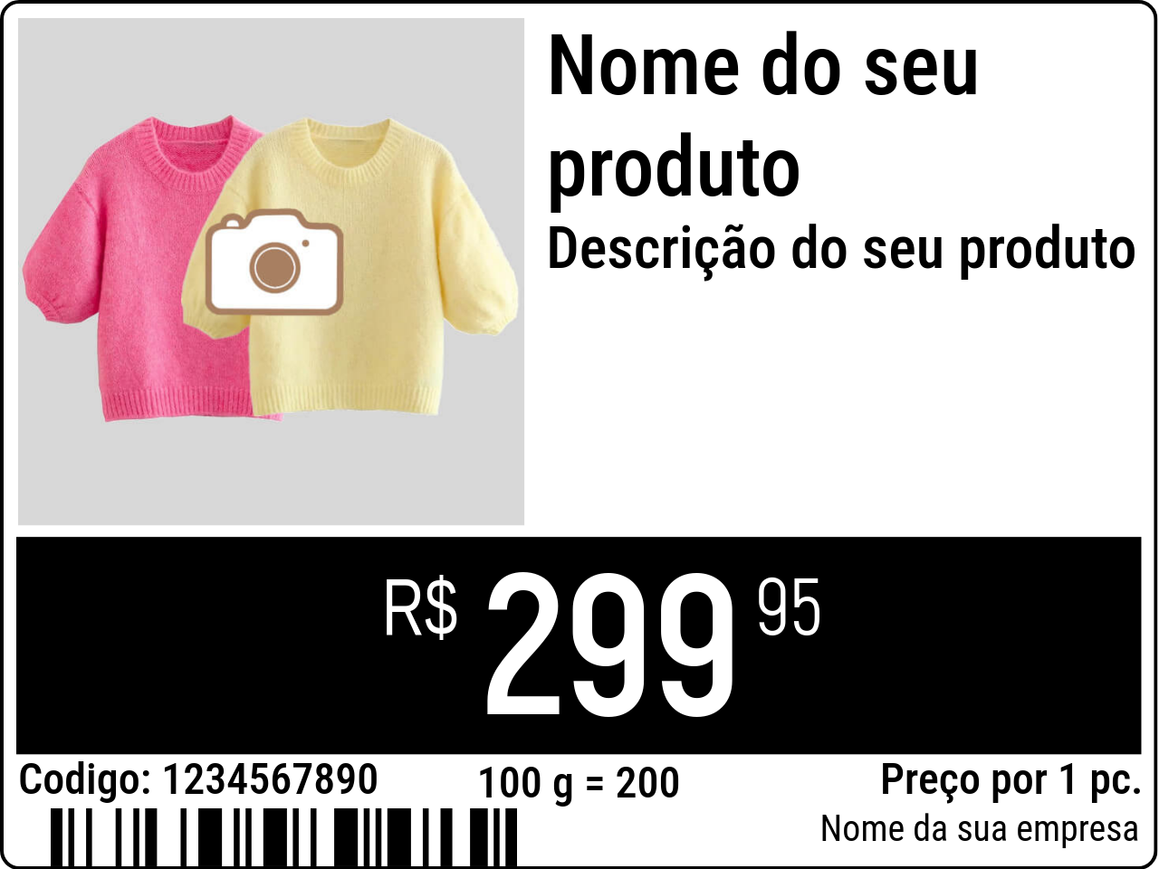 Preco Original / Etiquetas de preço com imagem do produto / Normal
