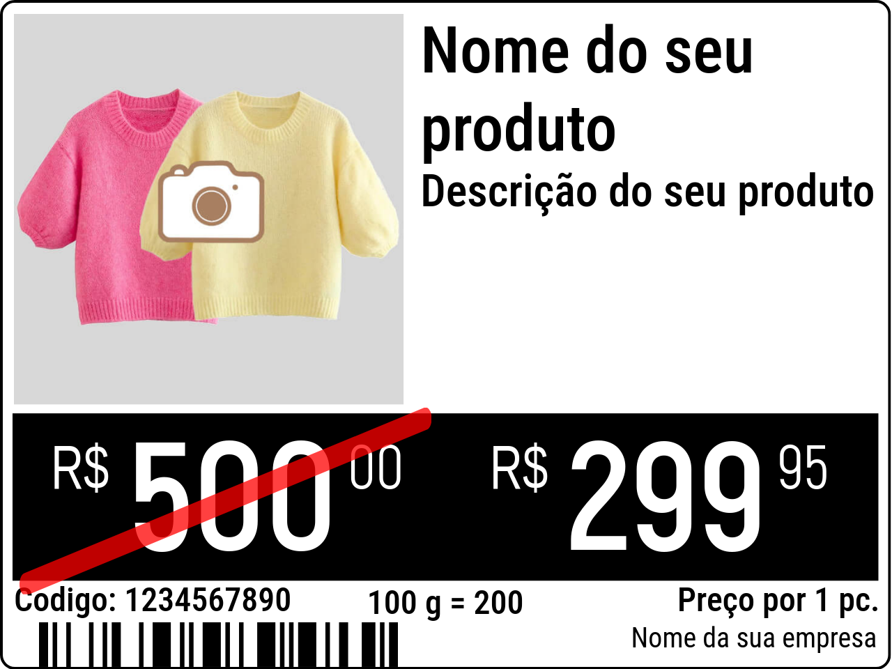 Preco Original / Etiquetas de preço com imagem do produto / Promocional
