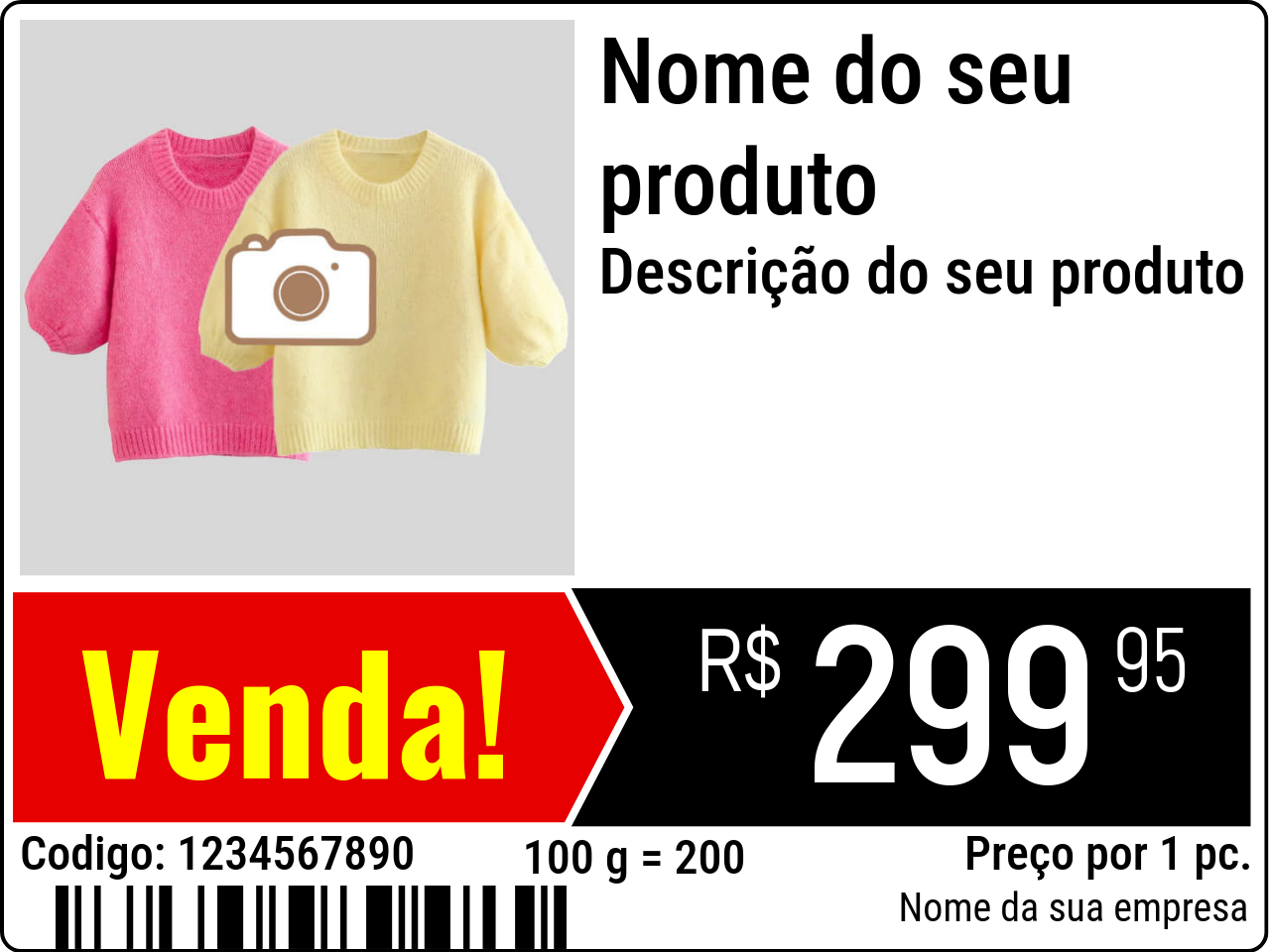Preco Original / Etiquetas de preço com imagem do produto / Promocional 2
