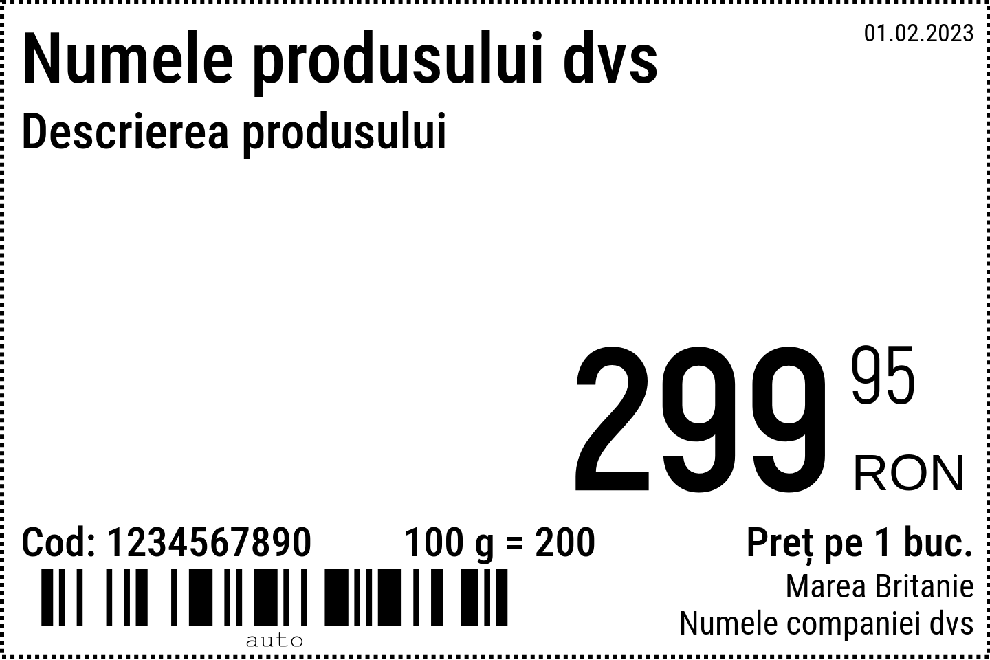 Etichetă de preț Nou / 6x4 / Normal