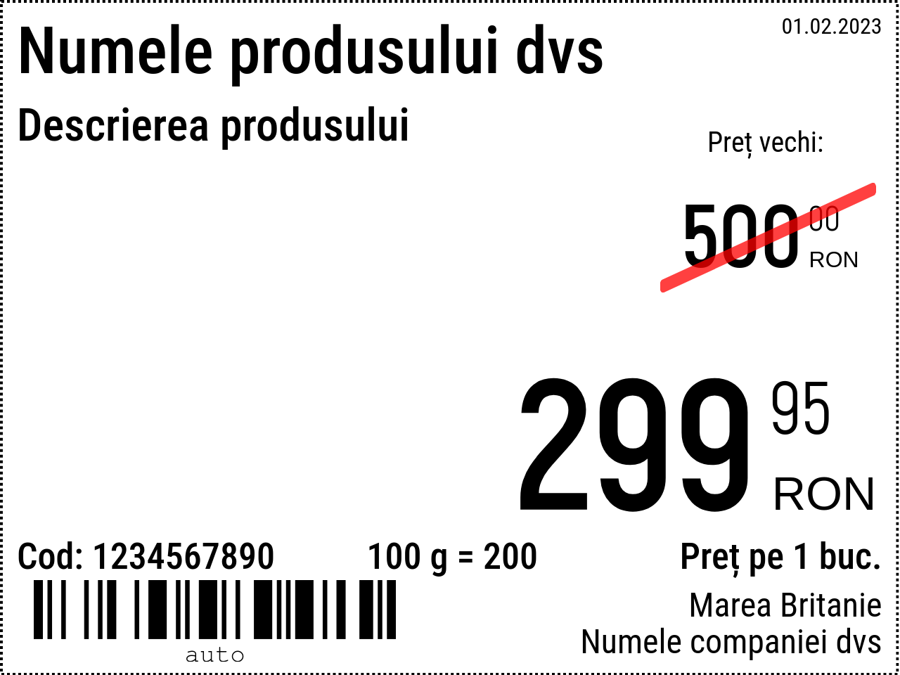 Etichetă de preț Nou / 8x6 / Promovare