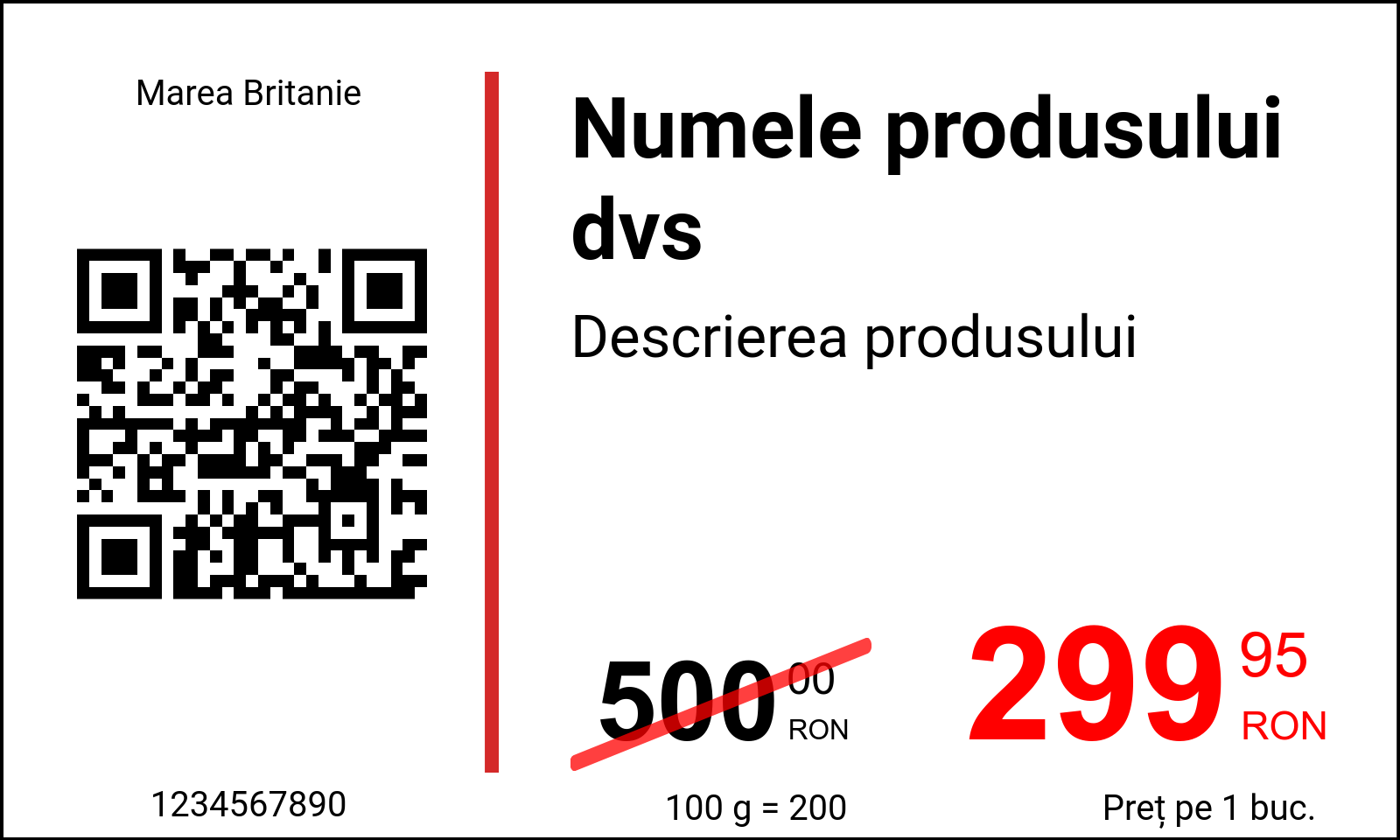 Etichetă de preț Original / Etichete de preț cu cod QR și cod Datamatrix / Promovare