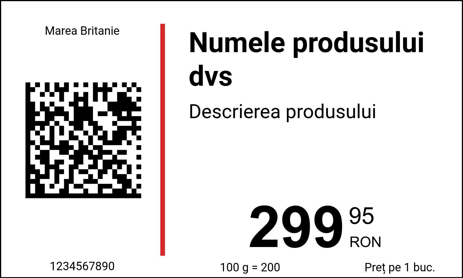 Etichetă de preț Original / Etichete de preț cu cod QR și cod Datamatrix / Normal 2