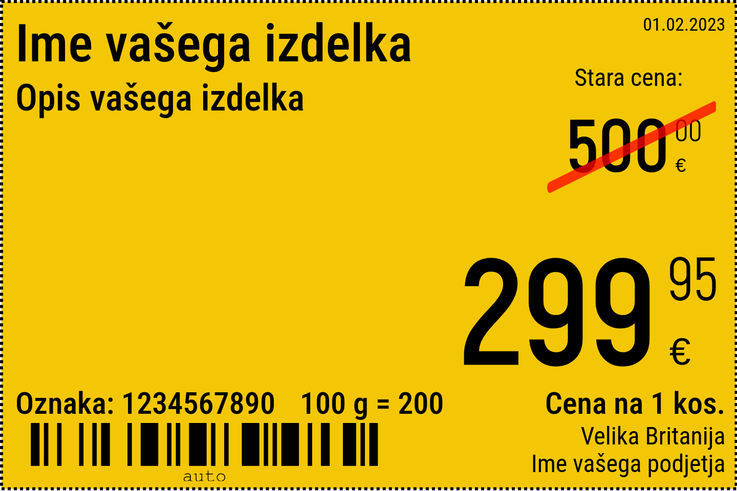 Cenik Novo / 6x4 / Promocijska cena z ozadjem