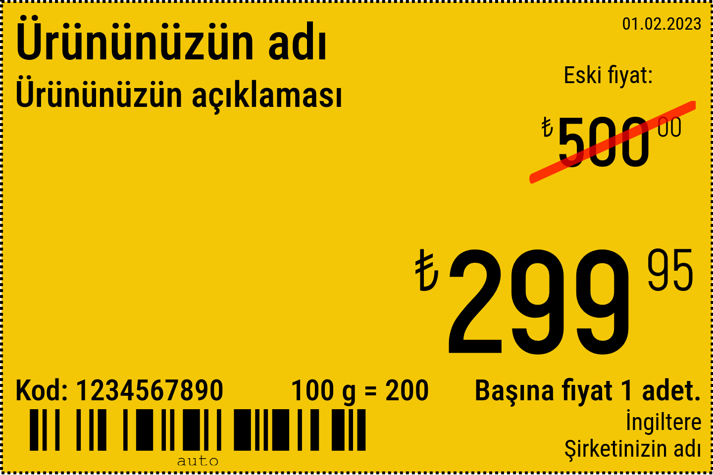Fiyat etiketi Yeni / 6x4 / Arka plan ile promosyon fiyat etiketi