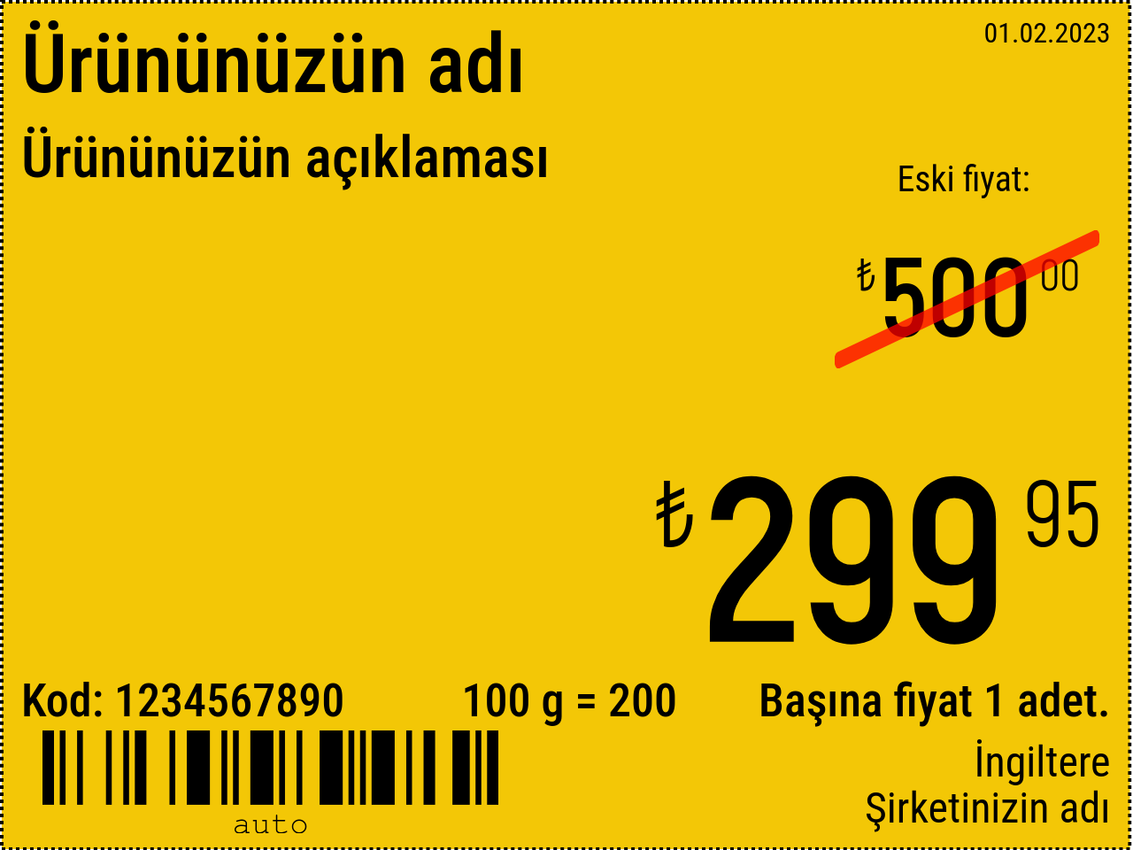Fiyat etiketi Yeni / 8x6 / Arka plan ile promosyon fiyat etiketi