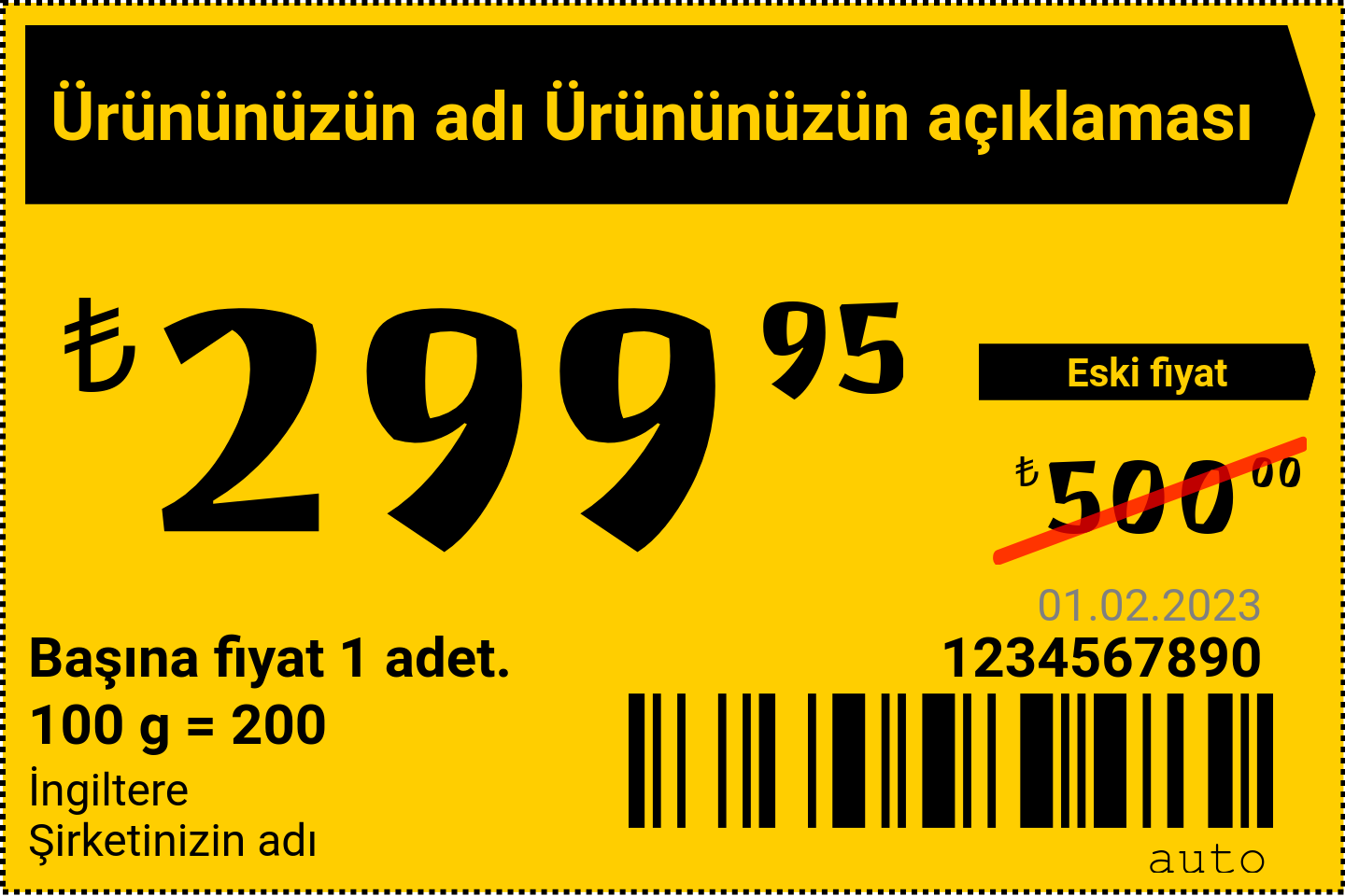 Fiyat etiketi Orijinal / Yabancı / Arka plan ile promosyon fiyat etiketi
